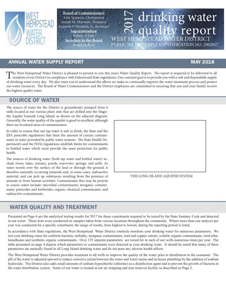 2017WHWDAWQR West Hempstead Water District